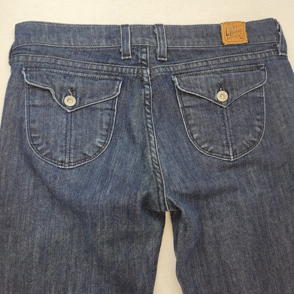 Lucky Brand‎ Jeans Womens 31 Blue Bootcut Low Rise Zoe Flap Pocket Stretch Denim - Picture 4 of 11